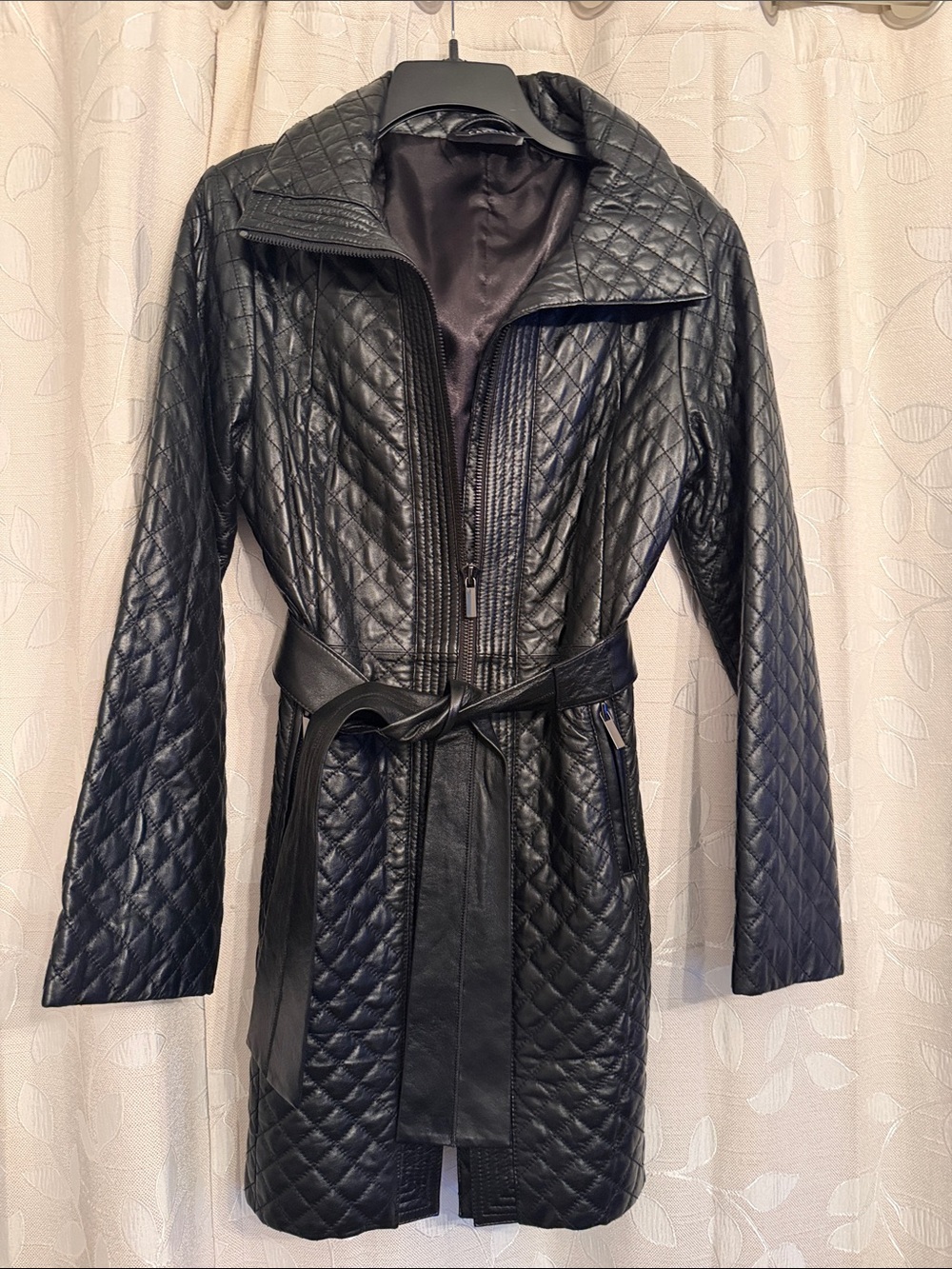 Carlisle Quilted Black Belted Coat